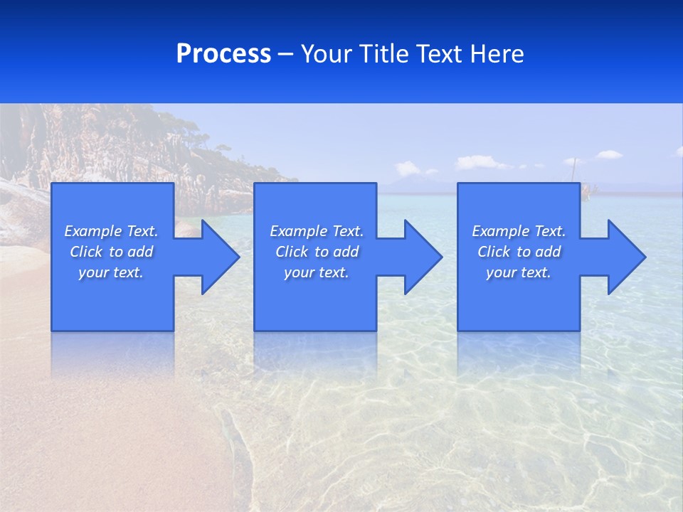A Beach With A Boat In The Water PowerPoint Template