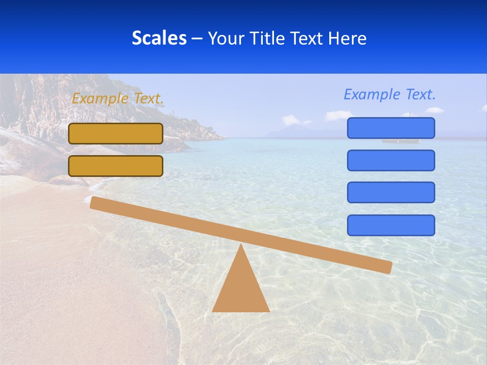 A Beach With A Boat In The Water PowerPoint Template