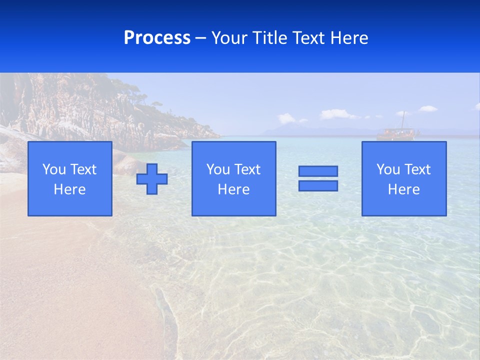 A Beach With A Boat In The Water PowerPoint Template