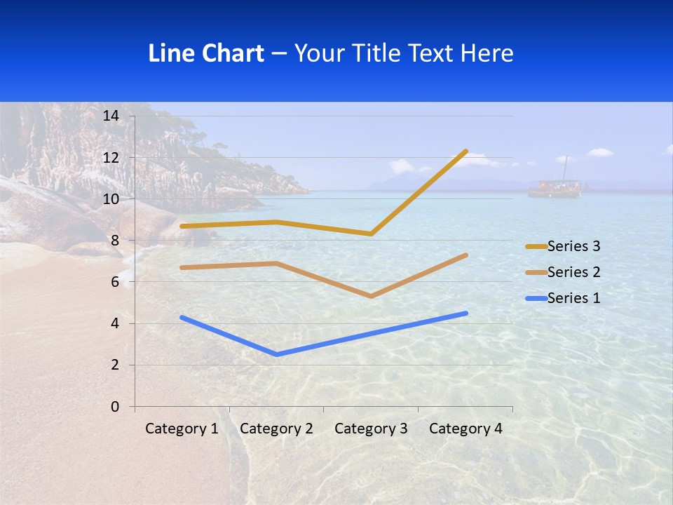 A Beach With A Boat In The Water PowerPoint Template