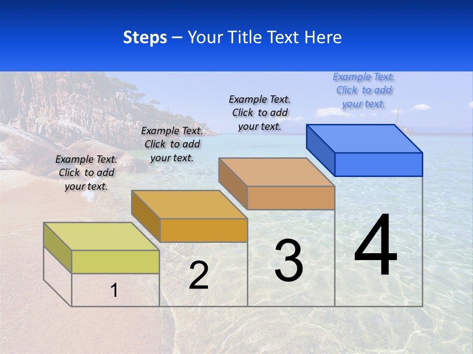 A Beach With A Boat In The Water PowerPoint Template