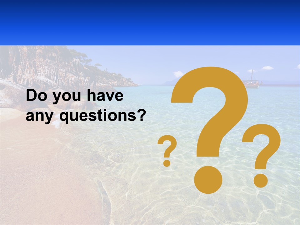 A Beach With A Boat In The Water PowerPoint Template