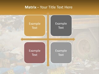 A Dump Truck Dumping Garbage Into A Pile PowerPoint Template