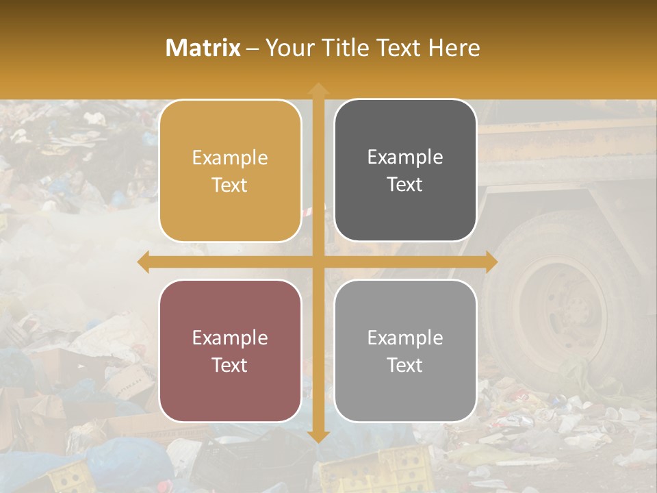 A Dump Truck Dumping Garbage Into A Pile PowerPoint Template