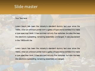 A Dump Truck Dumping Garbage Into A Pile PowerPoint Template