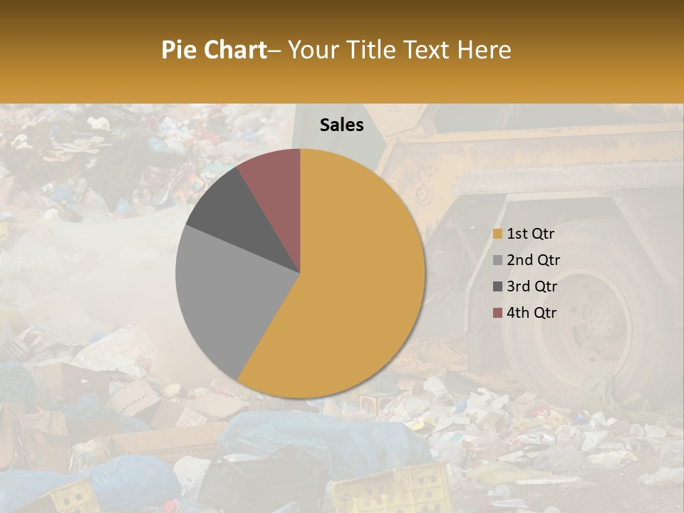 A Dump Truck Dumping Garbage Into A Pile PowerPoint Template