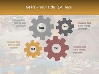 A Dump Truck Dumping Garbage Into A Pile PowerPoint Template