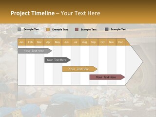 A Dump Truck Dumping Garbage Into A Pile PowerPoint Template