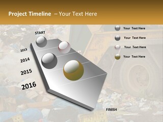 A Dump Truck Dumping Garbage Into A Pile PowerPoint Template