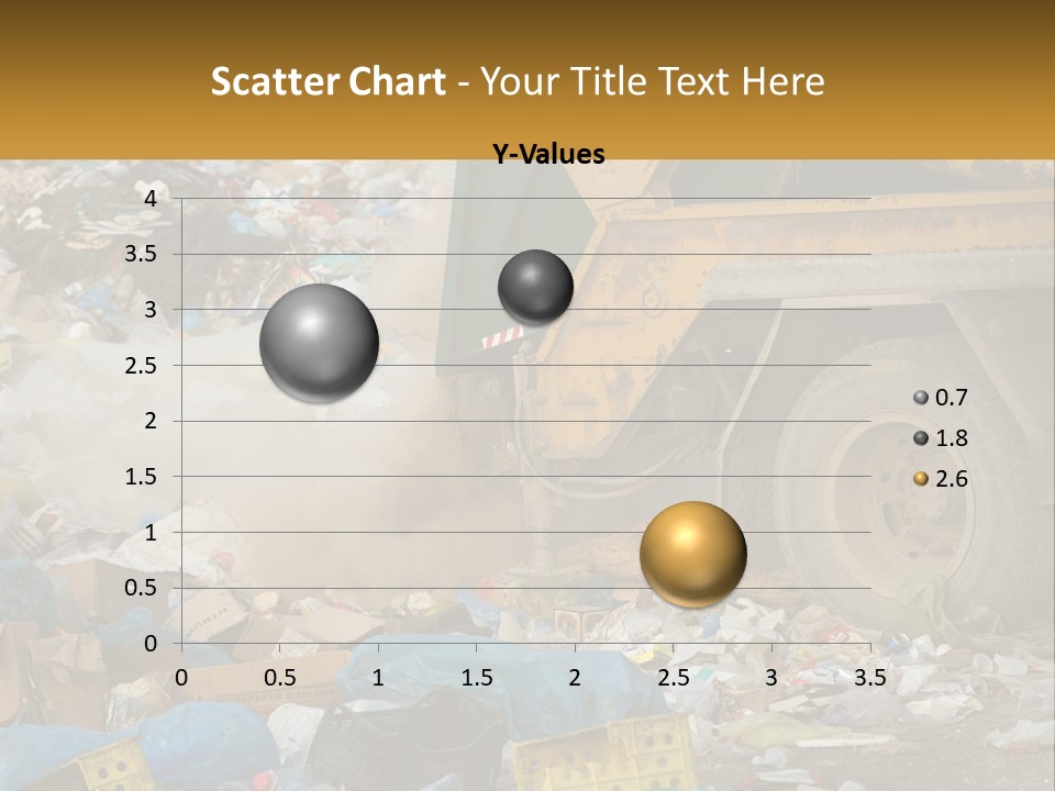 A Dump Truck Dumping Garbage Into A Pile PowerPoint Template