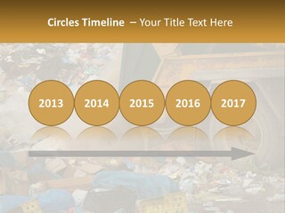 A Dump Truck Dumping Garbage Into A Pile PowerPoint Template
