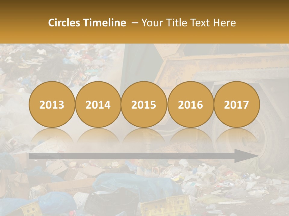 A Dump Truck Dumping Garbage Into A Pile PowerPoint Template