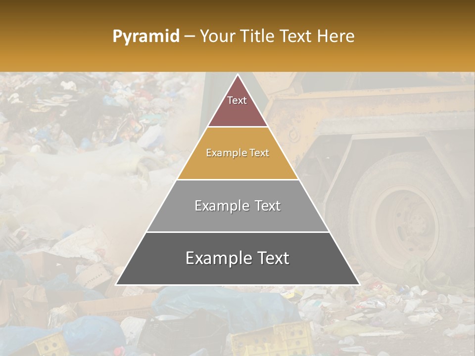 A Dump Truck Dumping Garbage Into A Pile PowerPoint Template