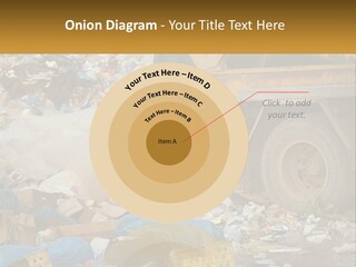 A Dump Truck Dumping Garbage Into A Pile PowerPoint Template