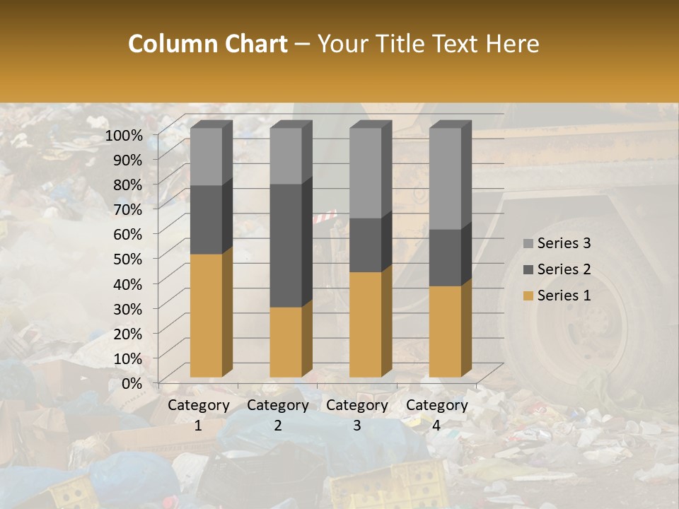 A Dump Truck Dumping Garbage Into A Pile PowerPoint Template