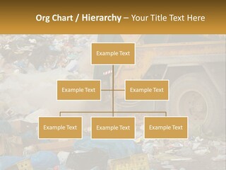 A Dump Truck Dumping Garbage Into A Pile PowerPoint Template