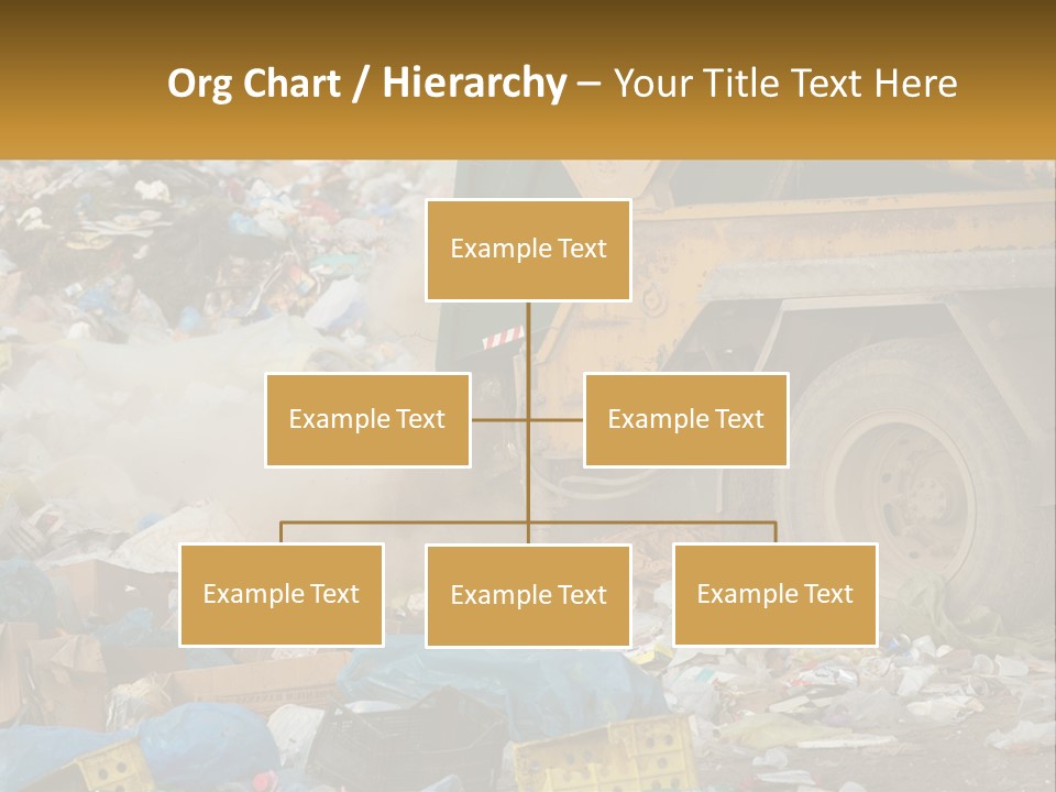A Dump Truck Dumping Garbage Into A Pile PowerPoint Template