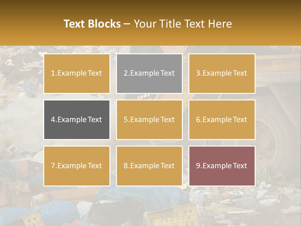 A Dump Truck Dumping Garbage Into A Pile PowerPoint Template