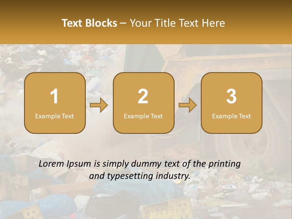 A Dump Truck Dumping Garbage Into A Pile PowerPoint Template