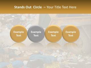 A Dump Truck Dumping Garbage Into A Pile PowerPoint Template