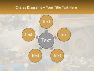 A Dump Truck Dumping Garbage Into A Pile PowerPoint Template