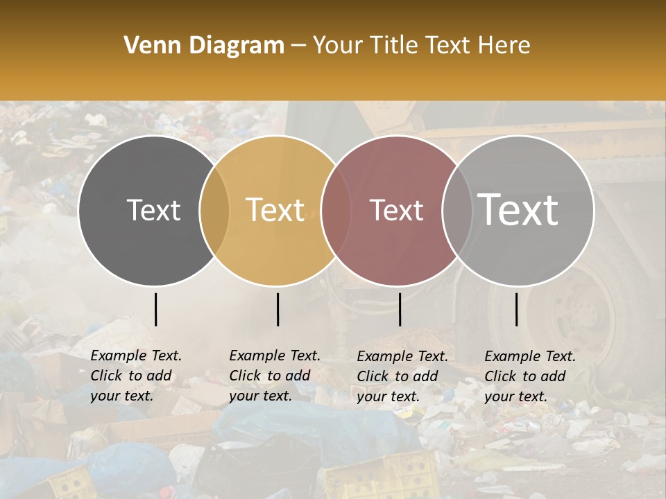 A Dump Truck Dumping Garbage Into A Pile PowerPoint Template