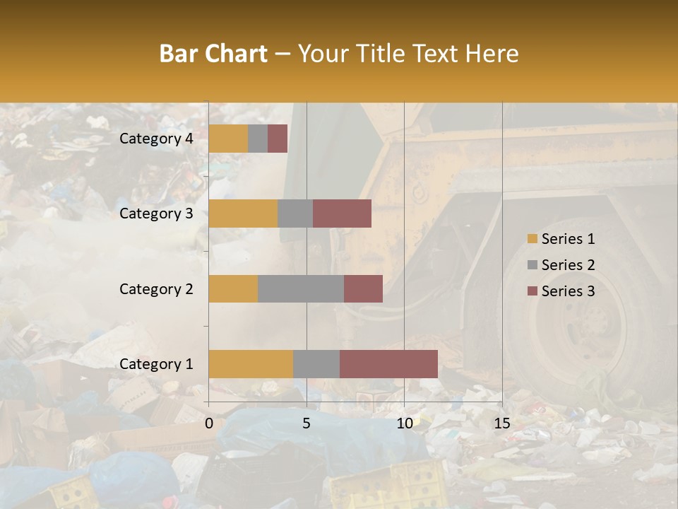 A Dump Truck Dumping Garbage Into A Pile PowerPoint Template