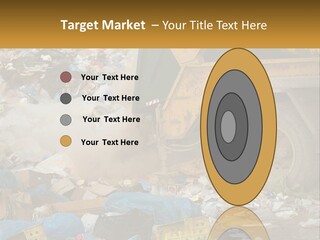 A Dump Truck Dumping Garbage Into A Pile PowerPoint Template