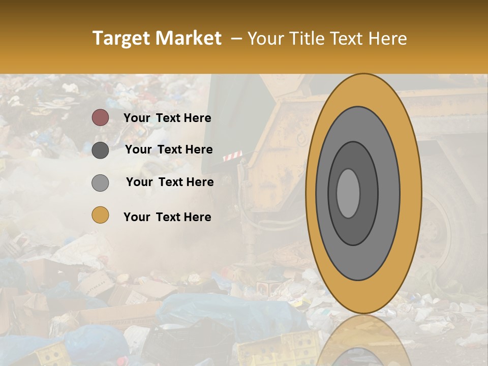 A Dump Truck Dumping Garbage Into A Pile PowerPoint Template