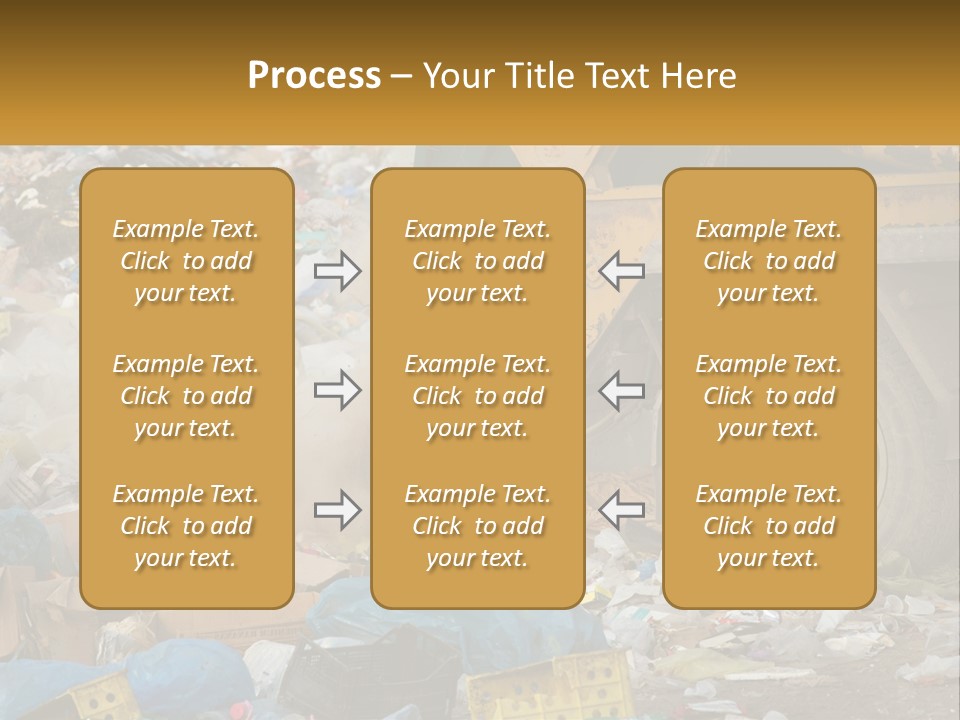 A Dump Truck Dumping Garbage Into A Pile PowerPoint Template