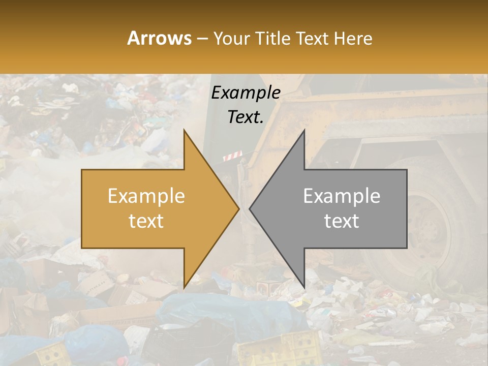A Dump Truck Dumping Garbage Into A Pile PowerPoint Template