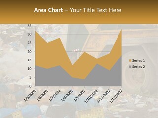 A Dump Truck Dumping Garbage Into A Pile PowerPoint Template