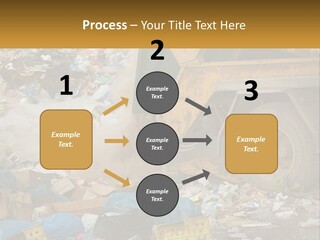 A Dump Truck Dumping Garbage Into A Pile PowerPoint Template