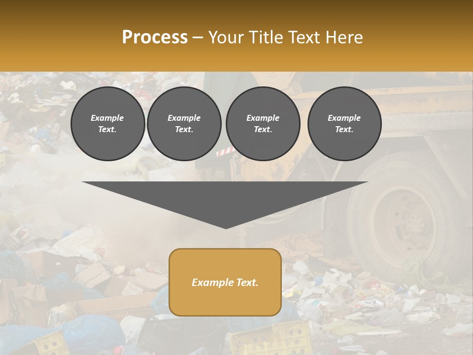 A Dump Truck Dumping Garbage Into A Pile PowerPoint Template
