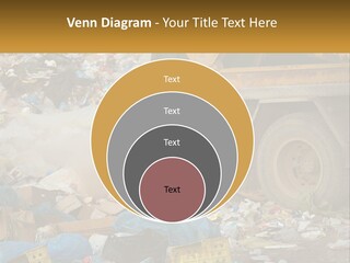 A Dump Truck Dumping Garbage Into A Pile PowerPoint Template