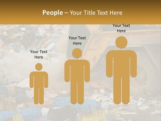 A Dump Truck Dumping Garbage Into A Pile PowerPoint Template