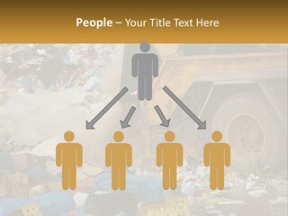 A Dump Truck Dumping Garbage Into A Pile PowerPoint Template