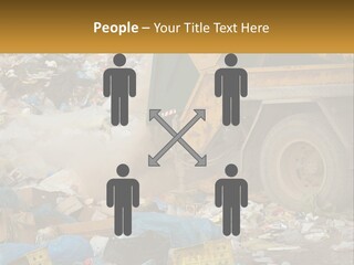 A Dump Truck Dumping Garbage Into A Pile PowerPoint Template