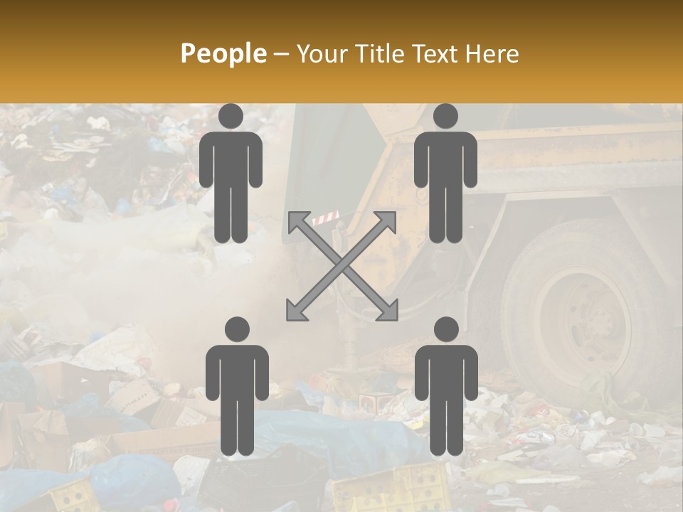 A Dump Truck Dumping Garbage Into A Pile PowerPoint Template