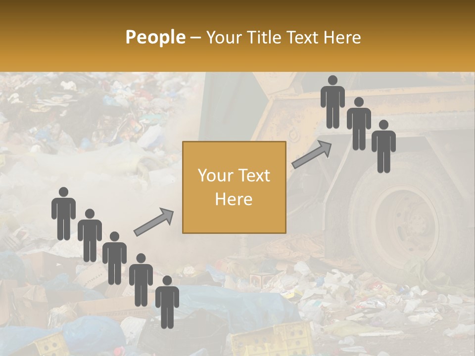 A Dump Truck Dumping Garbage Into A Pile PowerPoint Template