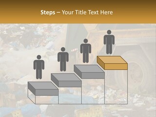 A Dump Truck Dumping Garbage Into A Pile PowerPoint Template