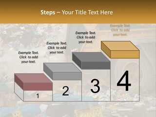 A Dump Truck Dumping Garbage Into A Pile PowerPoint Template
