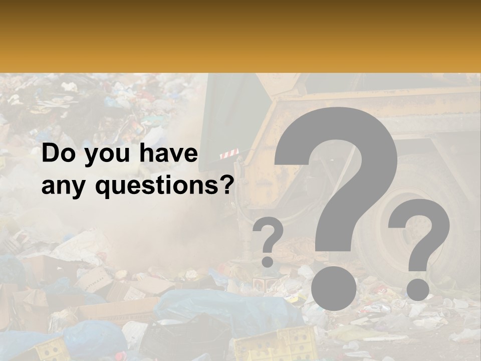 A Dump Truck Dumping Garbage Into A Pile PowerPoint Template