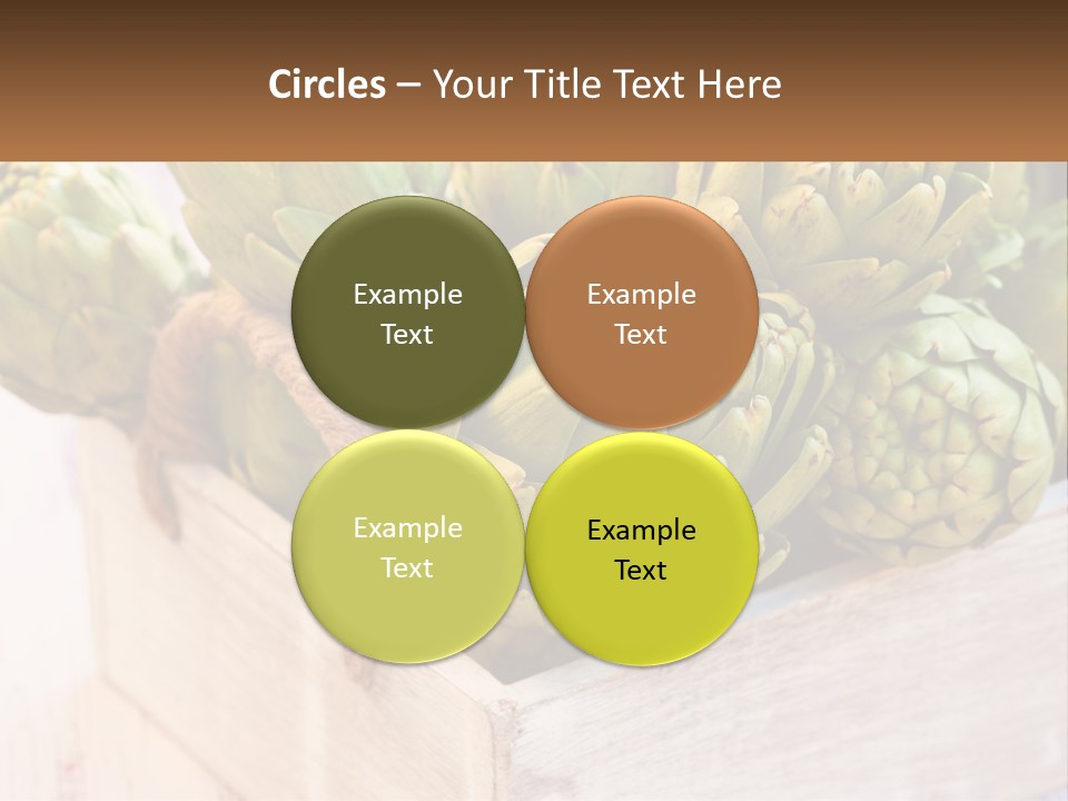 A Bunch Of Green Artichokes In A Wooden Box PowerPoint Template