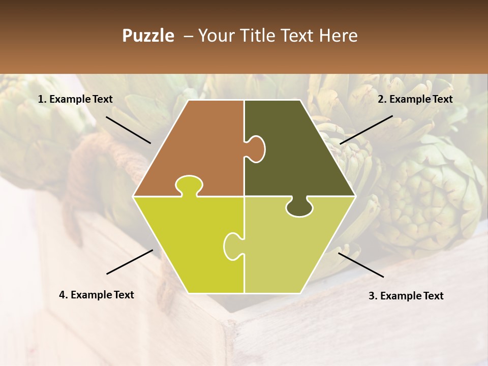 A Bunch Of Green Artichokes In A Wooden Box PowerPoint Template