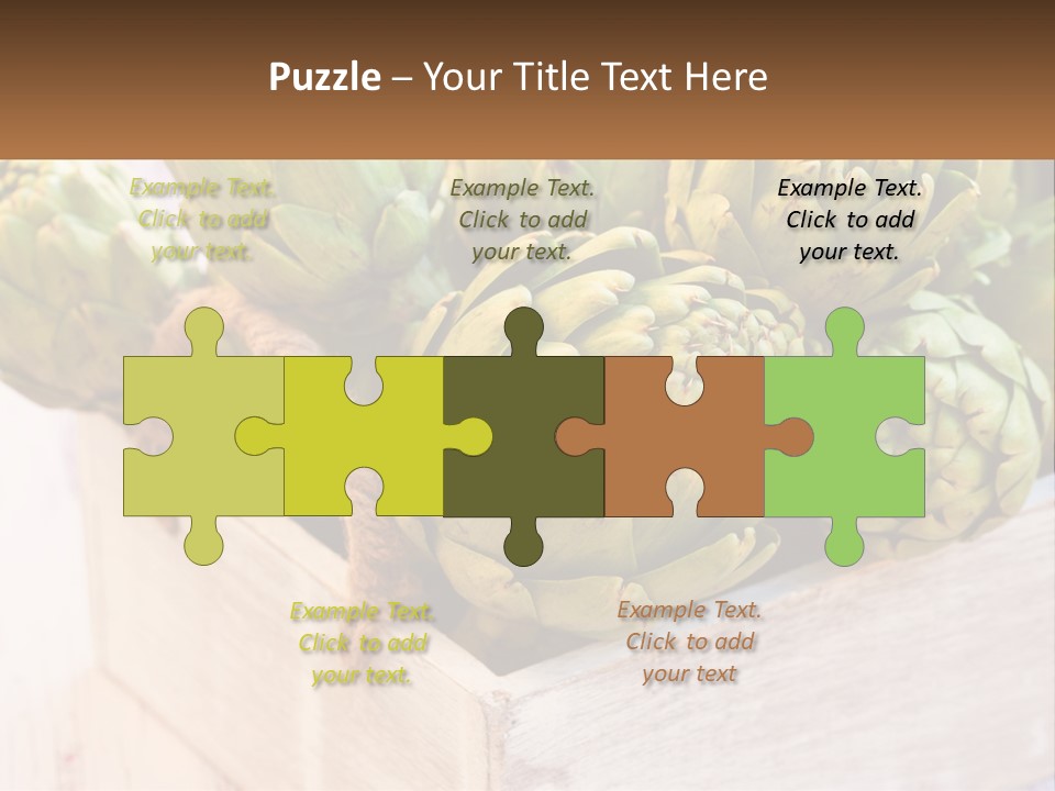 A Bunch Of Green Artichokes In A Wooden Box PowerPoint Template
