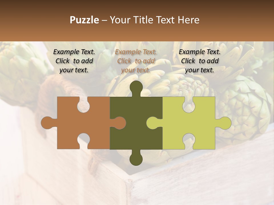 A Bunch Of Green Artichokes In A Wooden Box PowerPoint Template