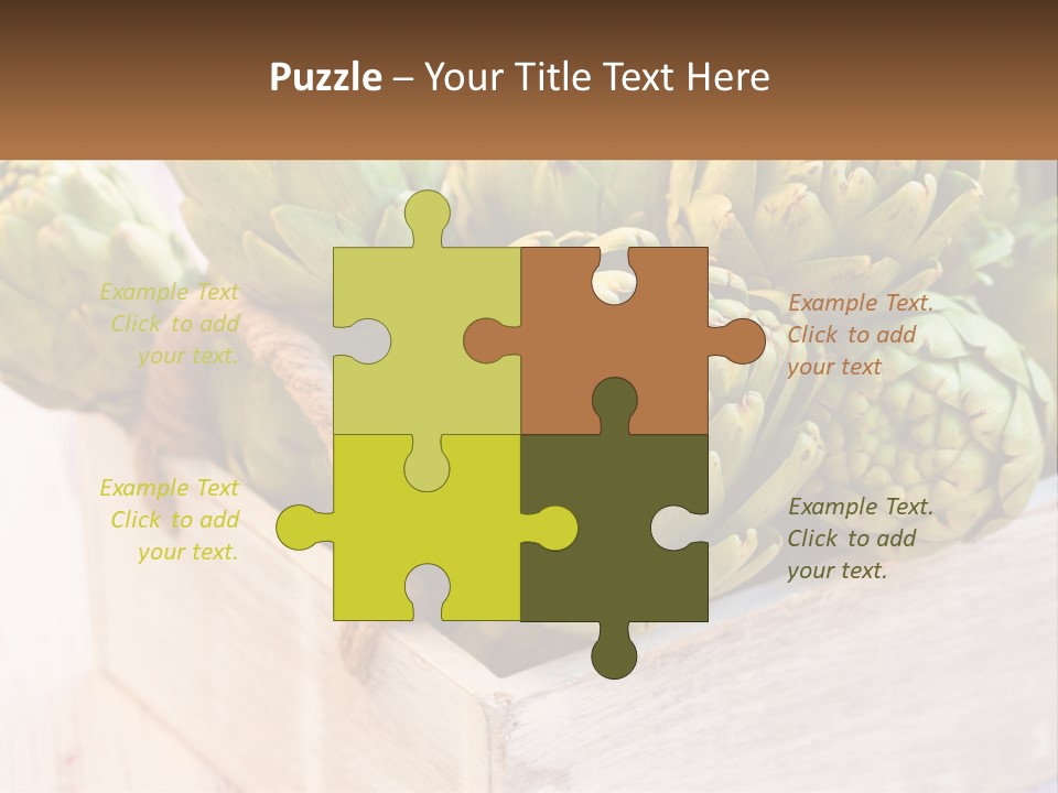 A Bunch Of Green Artichokes In A Wooden Box PowerPoint Template