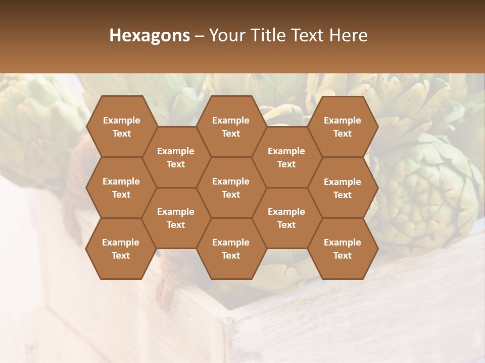 A Bunch Of Green Artichokes In A Wooden Box PowerPoint Template