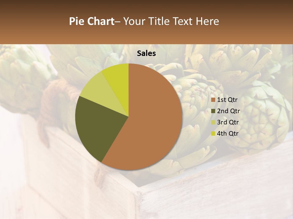 A Bunch Of Green Artichokes In A Wooden Box PowerPoint Template